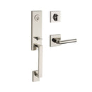 Baldwin Reserve SCSEAXTUBLCSR141 Single Cylinder Seattle Handleset Left Hand Tube Lever and Contemporary Square Rose with 6AL Latch and Dual Strike Bright Nickel Finish - Left Hand - NA
