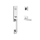 Baldwin Reserve SCSEAXTUBLCSR260 Single Cylinder Seattle Handleset Left Hand Tube Lever and Contemporary Square Rose with 6AL Latch and Dual Strike Bright Chrome Finish - Left Hand - NA