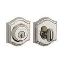 Baldwin Reserve SCTAD141 Single Cylinder Traditional Arch Deadbolt with 6AL Latch and Dual Strike Bright Nickel Finish - Bright Nickel - NA