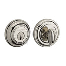 Baldwin Reserve SCTRD141S Single Cylinder Traditional Round Deadbolt with 6AL Latch; Dual Strike; and SmartKey Bright Nickel Finish - Bright Nickel - NA