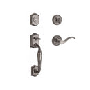 Baldwin Reserve SCWESXCURLTRR152 Single Cylinder Westcliff Handleset Left Hand Curve Lever and Traditional Round Rose with 6AL Latch and Dual Strike Matte Antique Nickel Finish - Left Hand - NA
