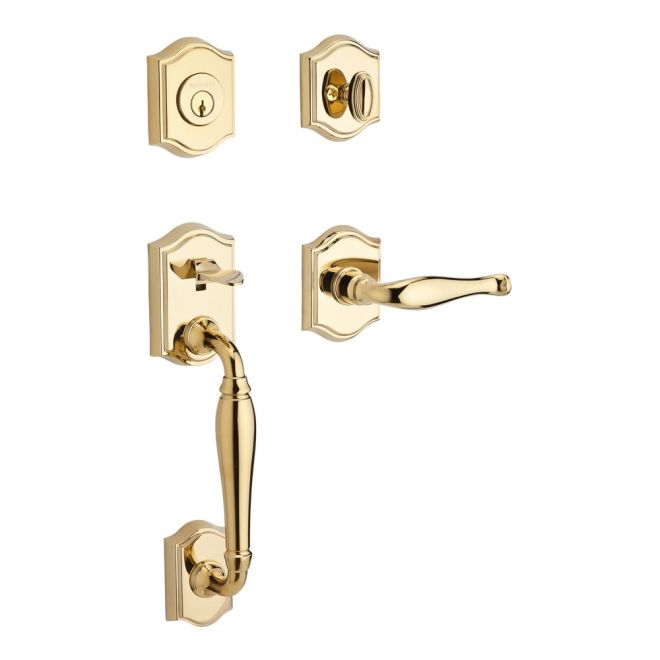 Baldwin Reserve SCWESXDECTAR003 Single Cylinder Westcliff Handleset Decorative Lever and Traditional Arch Rose with 6AL Latch and Dual Strike Lifetime Brass Finish - NA - NA