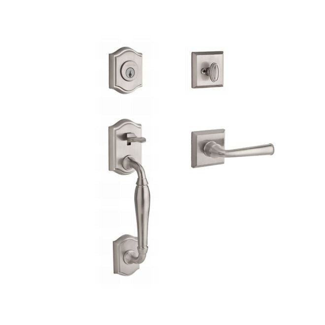 Baldwin Reserve SCWESXFEDLTSR150 Single Cylinder Westcliff Handleset Left Hand Federal Lever and Traditional Square Rose with 6AL Latch and Dual Strike Satin Nickel Finish - Left Hand - NA