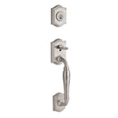 Baldwin Reserve SCWESXROUTSR150 Single Cylinder Westcliff Handleset Round Knob and Traditional Square Rose with 6AL Latch and Dual Strike Satin Nickel Finish - NA - NA