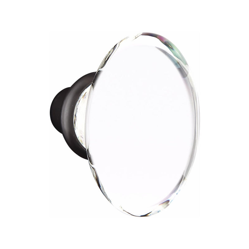 Emtek Davos Brass Tubular Entry set with Hampton Glass Knob