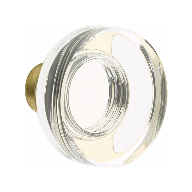 Emtek Dummy Brisbane Mortise Handleset with Modern Disc Glass Knob